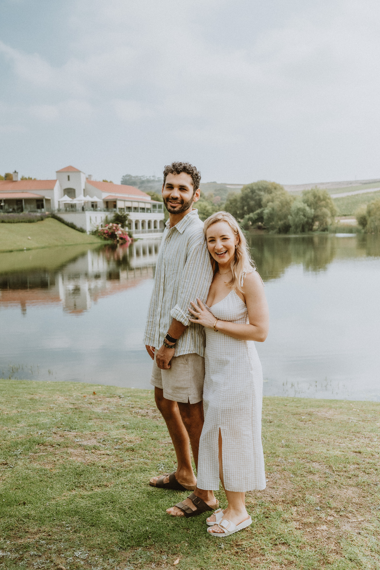 Godfrey and Tara by the lake